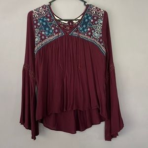 Purple long sleeve blouse